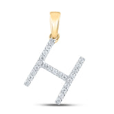 1/5CT-DIA CN LADIES INITIAL "H" PENDANT